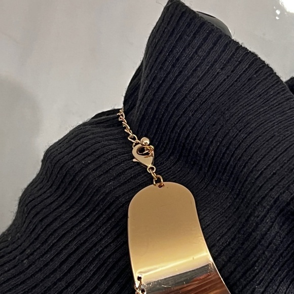 Gold Tone Box Chain Waterfall Fringe Necklace (NWOT) - Picture 9 of 9